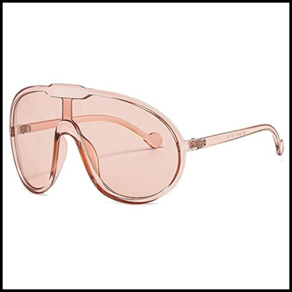 Plastic Frame Oversized One Piece Sunglasses UV400 Shield Goggles main image 4
